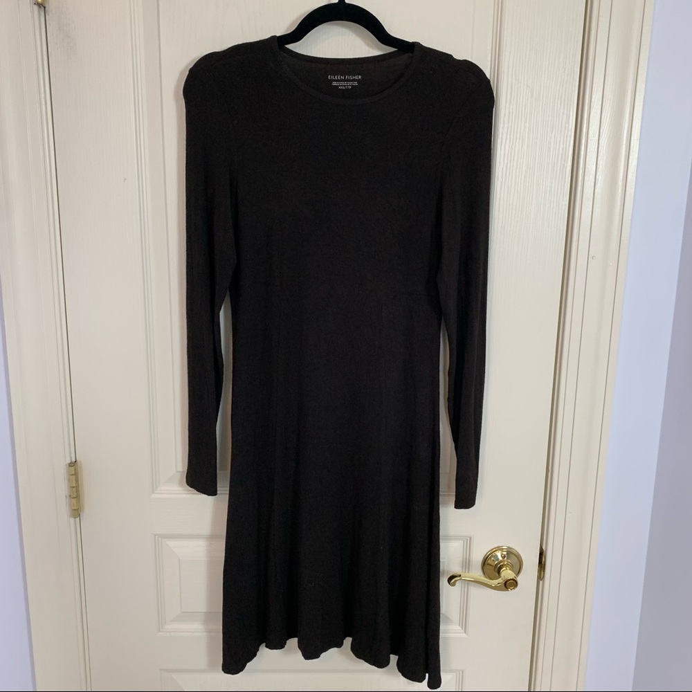 Eileen Fisherโ Jersey Midi Dress Coffe Brown XXS.
